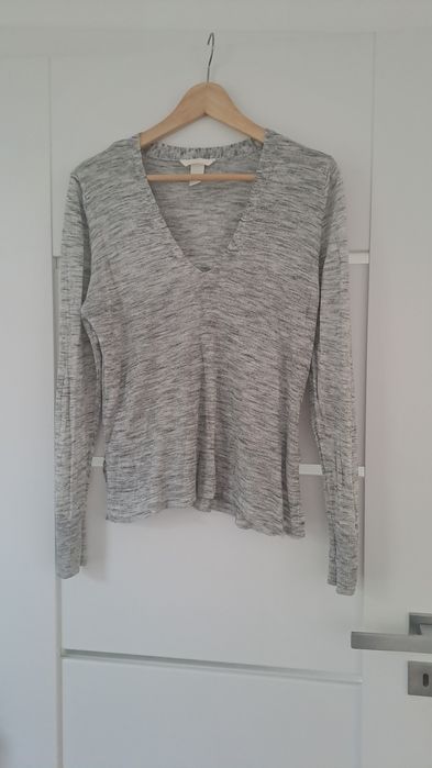 Cienki sweter bluzka H&M 38 M szary