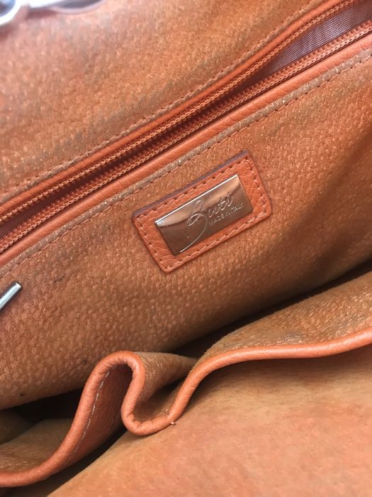 Duża koralowa elegancka włoska skórzana torebka na ramię
