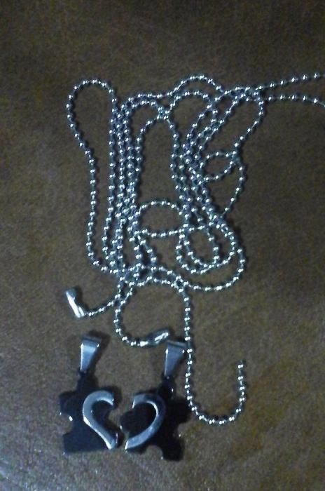 2X colar fio coração dia os namorados romantico aniversário NOVO*