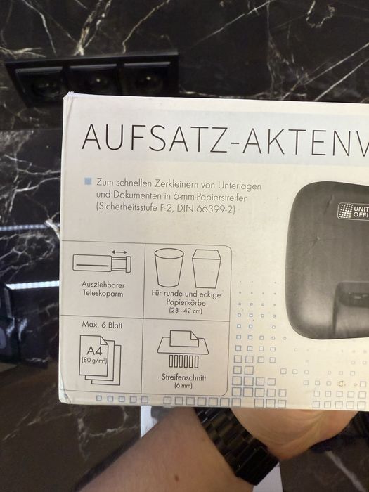 Телескопічний шредер United office Подрібнювач для паперу измельчитель