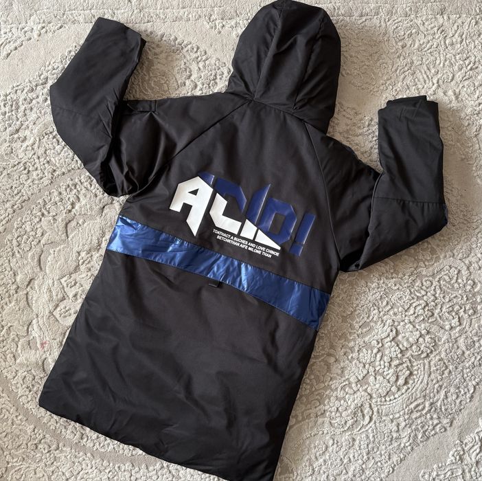 Зимова подовжена куртка пальто для хлопчика 150-180