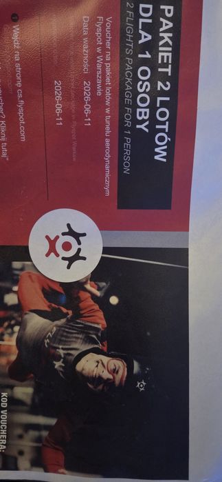 Voucher pakiet 2 lotów tunel aerodynamiczny