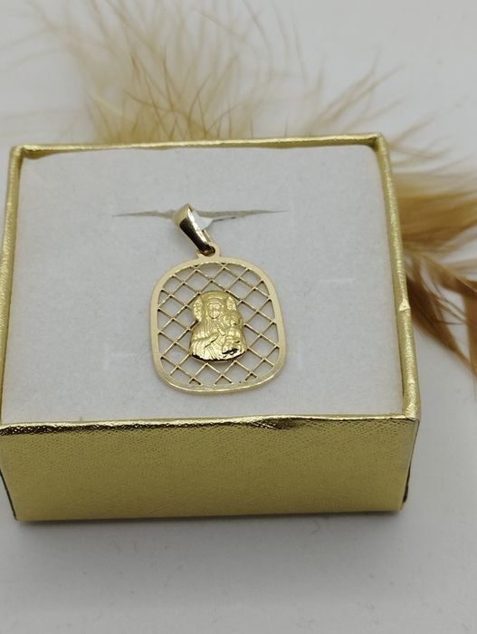 Złoty wisiorek medalik ażurowy, złoto 585