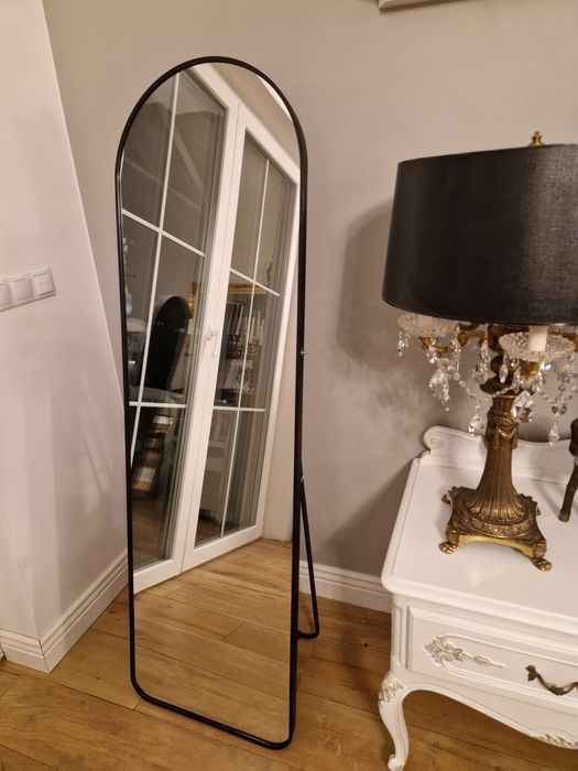 Lustro  loft stojące lub wiszące 160x50 w czarnej ramie