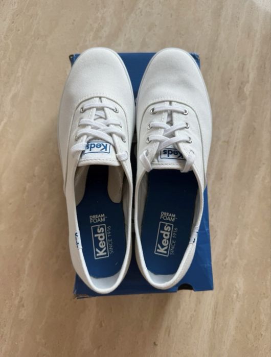 Białe buty tenisówki Keds champion white canvas