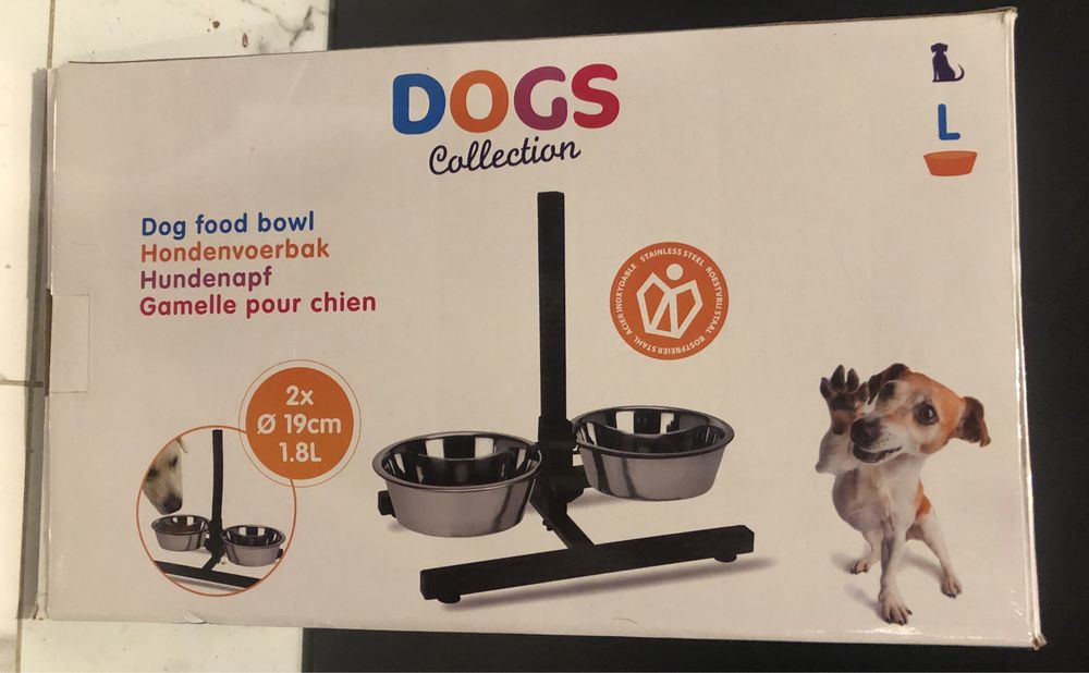 Komplet misek dla psa na stojaku Dogs rozmiar L
