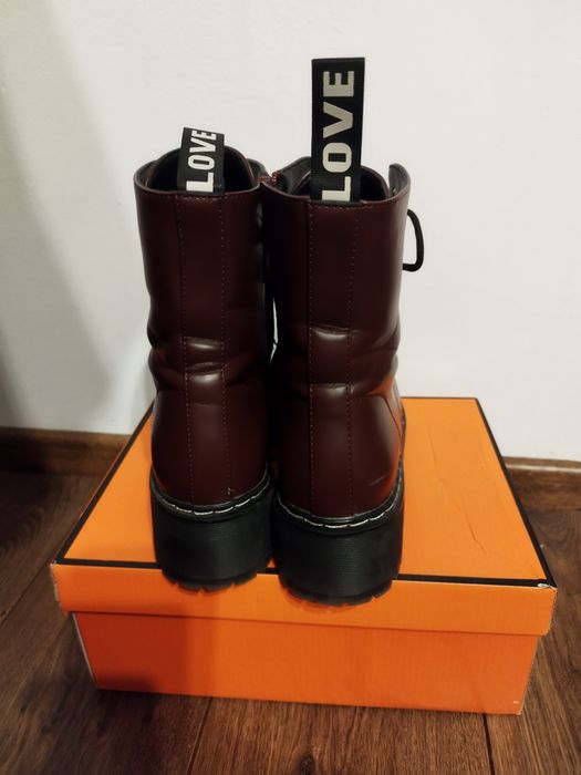 Buty Botki Workery bordowe r. 39