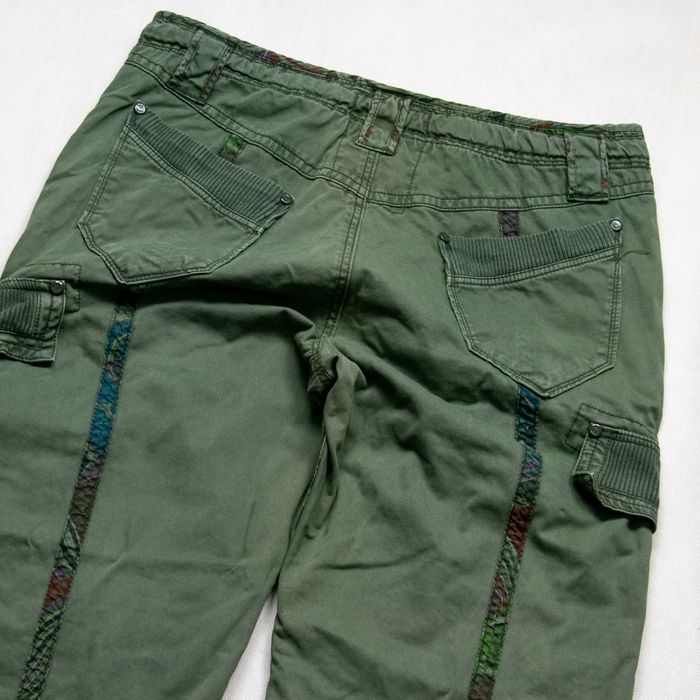 Jetlag y2k baggy spodnie cargo z paskami L/XL khaki