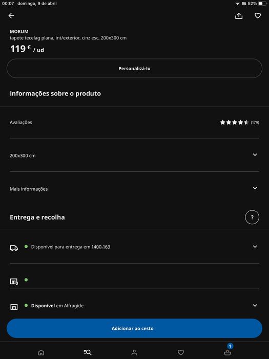 Vários tapetes Ikea como novos - dois tamanhos