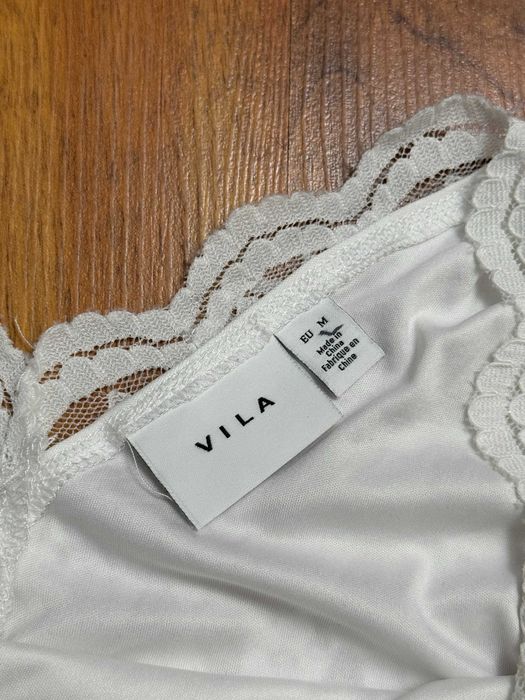 Sukienka koronkowa długa midi biała Vila rozmiar M 38