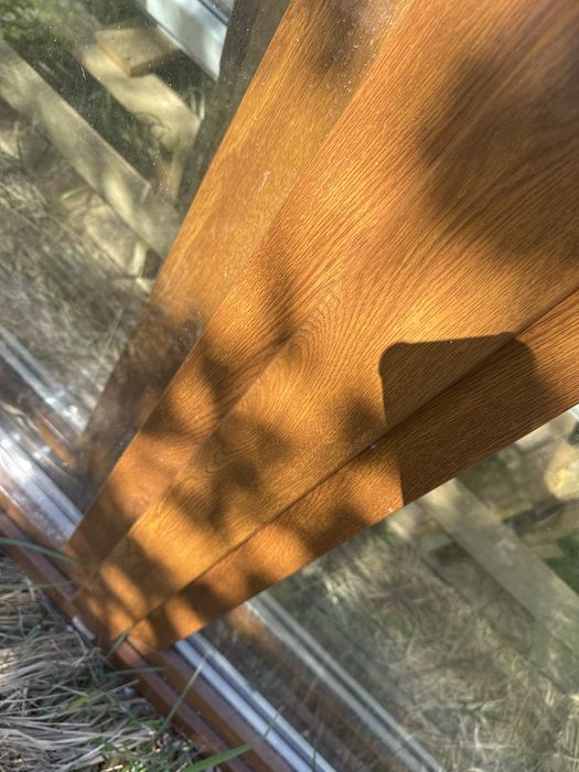 2x okno plastikowe 203x140 zloty dab 50/50 rozwierno uchylne transport