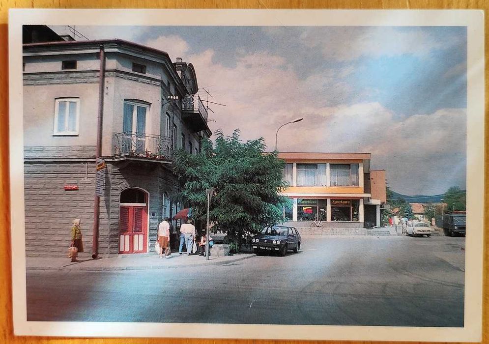 Pocztówka Łącko Polonez Skoda S-100 Żuk fotografia Z. Muzyk okres PRL