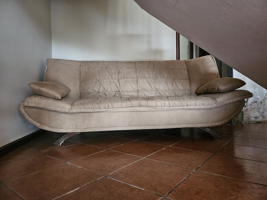 Sofá -sofá/cama beje