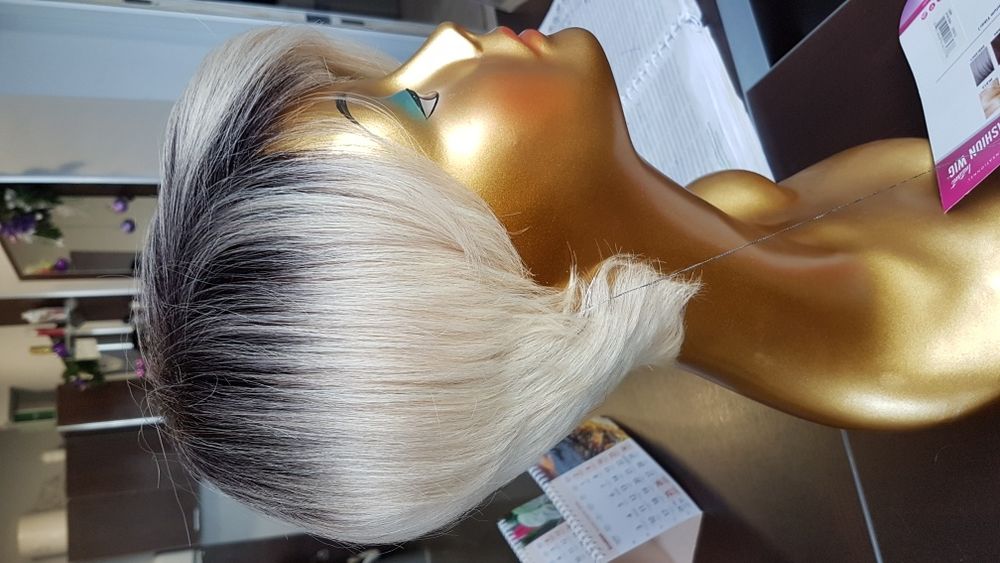 Peruka sztuczna krótkie blond inne popiel bob UMA DR613