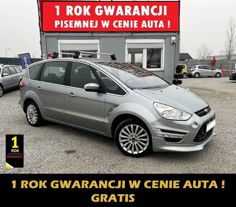 Ford S-Max 1 ROK GWARANCJI W CENIE auta,klima,temp,convers,7os,isofix,hak,ZAMIANA