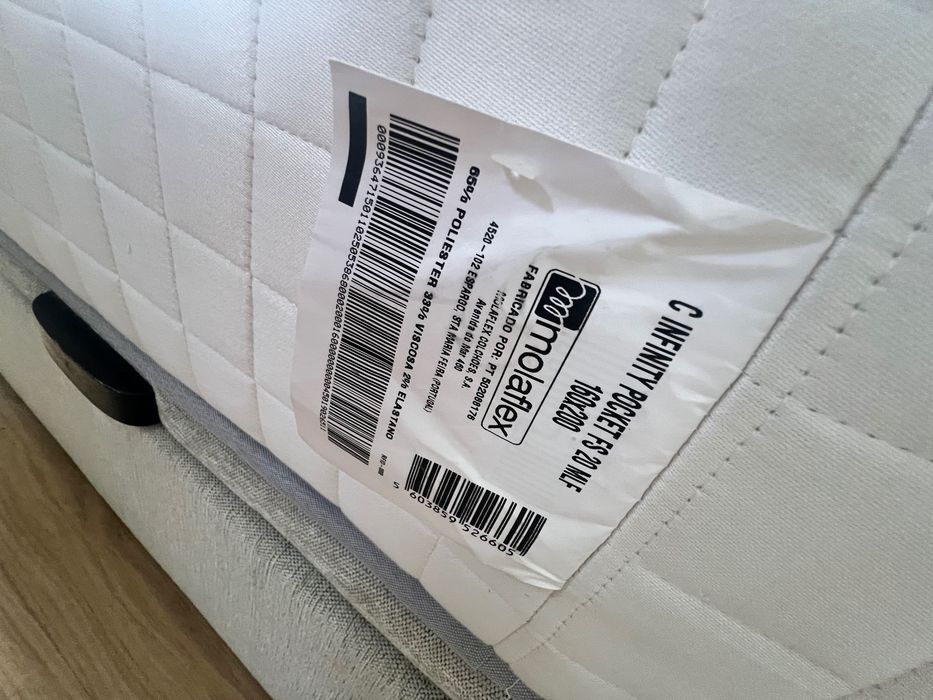 Pack Molaflex 160x200: Sommier Rebatível Base Living + Colchão Infinity Pocket