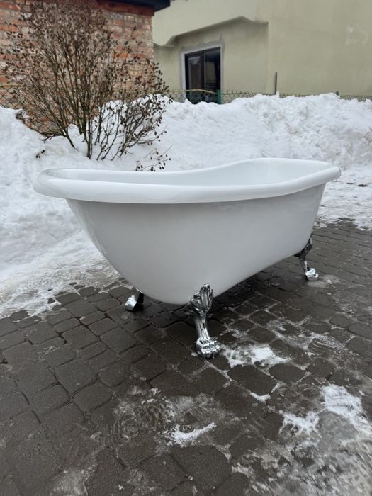 Ванна акрилова на левових лапах 153 см ретро ванна (00248+)