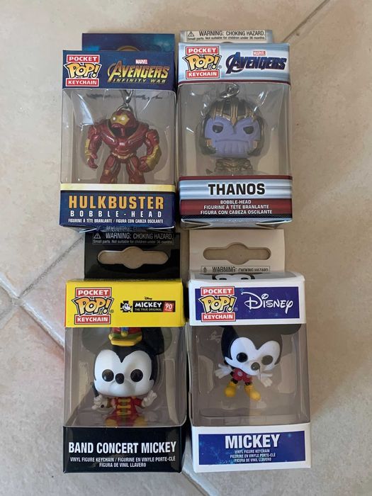 Funko Pop Keychain - Marvel e Mickey (novos)