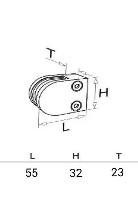 Держатель стекла, нержавеющая сталь (тримач скла), для лестниц и пр.