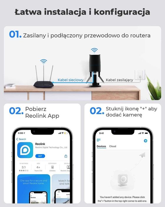 Kamera Zewnętrzna Reolink RLC 510WA 5mpx 2,4/5 GHz Wifi Tryb nocny