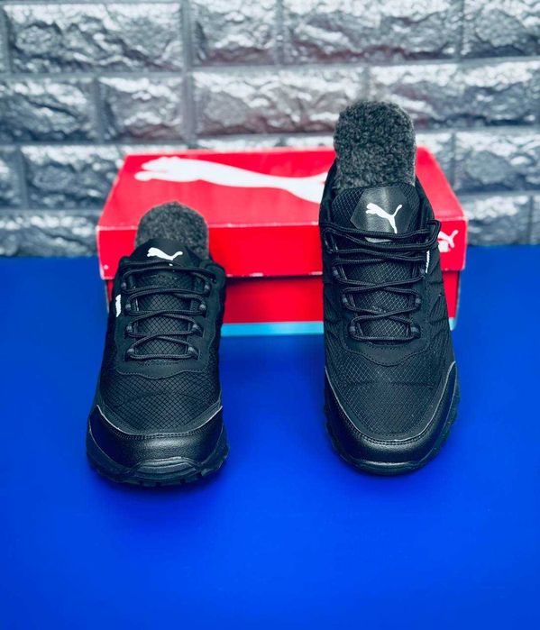 Мужские термо кроссовки puma черные Gore Tex непромокаемые красовки