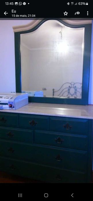 Conjunto de moveis de quarto de dormir de ferro com tampo de mármore