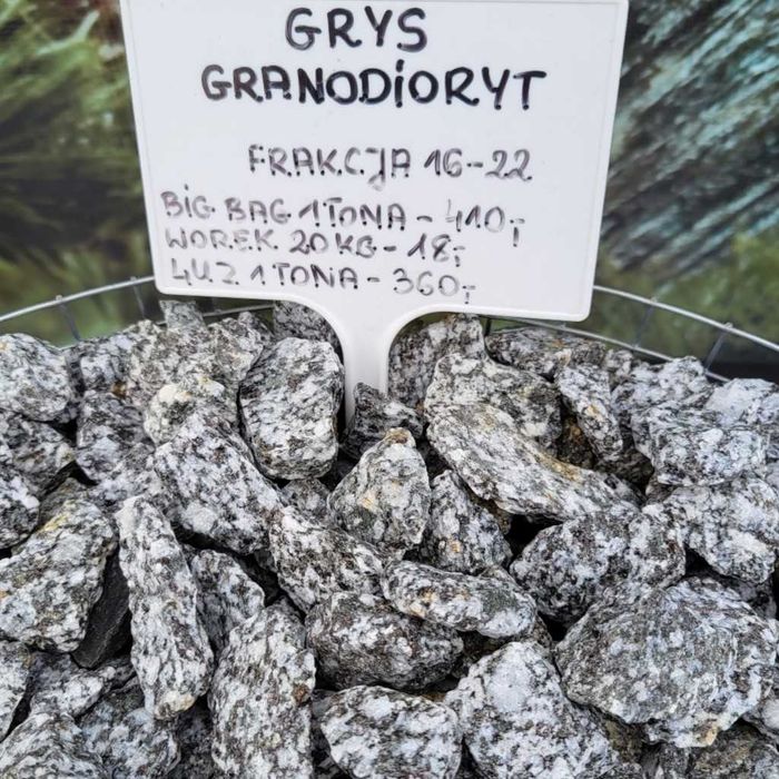 Grys Granodioryt 16-22 mm Sjenit dalmatyńczyk odwrócony Kamień ozdobny