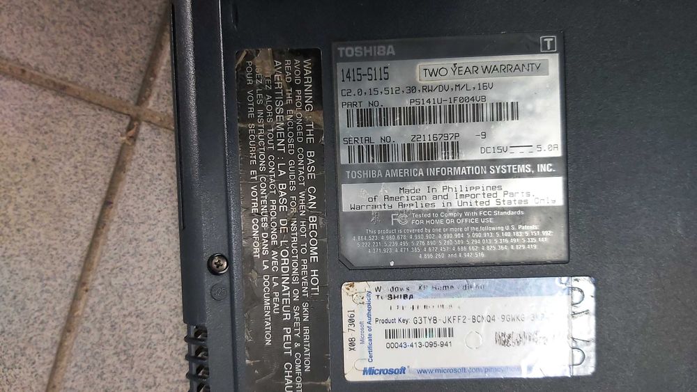 ноутбук Toshiba 1415-S115 б/у (неисправный)