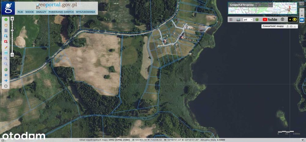 8968 m2 z linią brzegową- wyjątkowa działka nad jeziorem Dybowskim