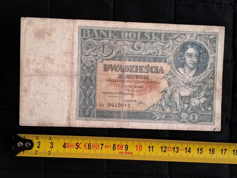 20 złotych 1931, banknot, seria AX