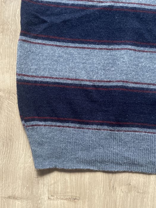 Elegancki szary męski golf w granatowe pasy S M vintage