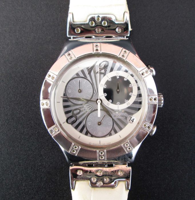 2007 Relógio Cronógrafo SWATCH Irony YCS510 "STEEL & CHARM"