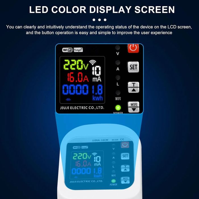 WiFi реле напруги розеточне JJSVA–16LW (16A)