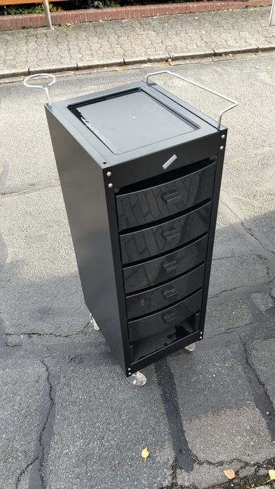 Wózek kosmetyczny / fryzjerski na kółkach – 5 szuflad, brak 1 szuflady