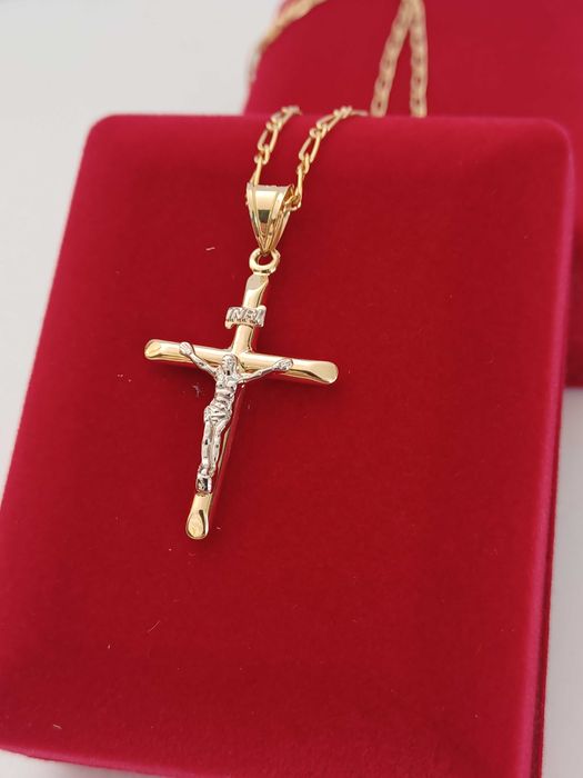 Łańcuszek złoty z krzyżykiem 14 karat 585