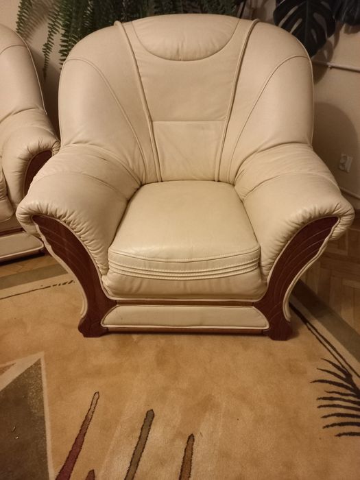 Komplet wypoczynkowy skórzany