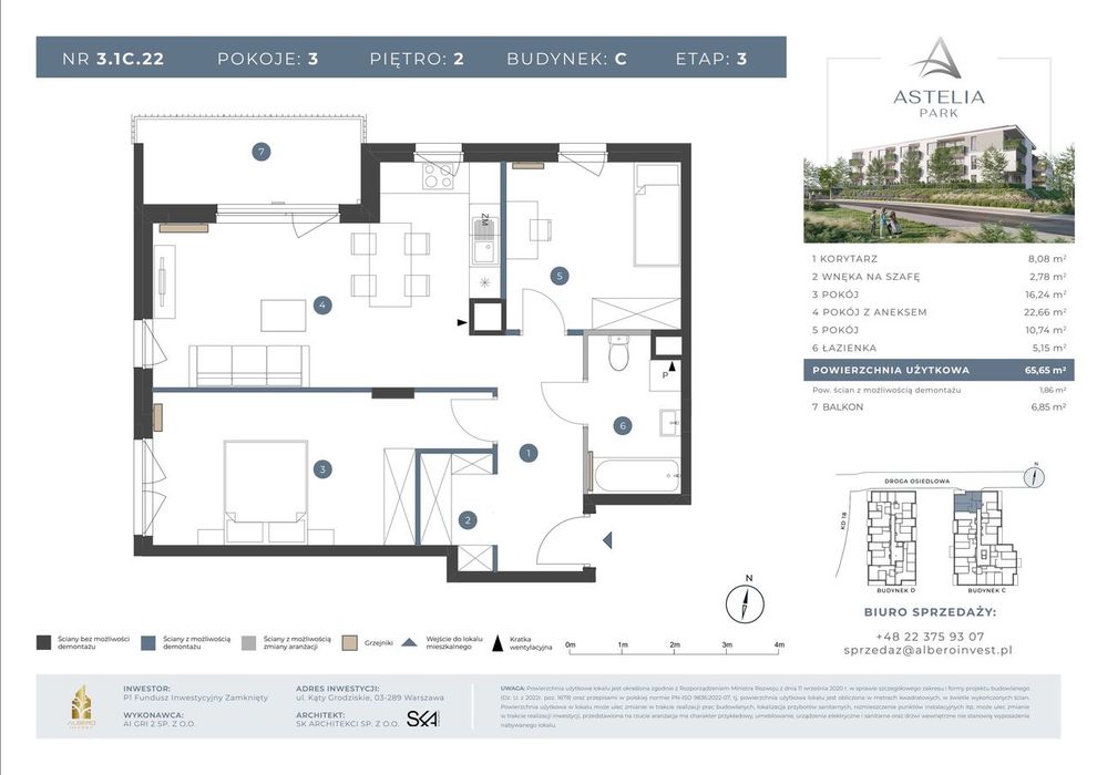 3-pokojowe mieszkanie 65 m² + balkon Bez Prowizji - Widok 2
