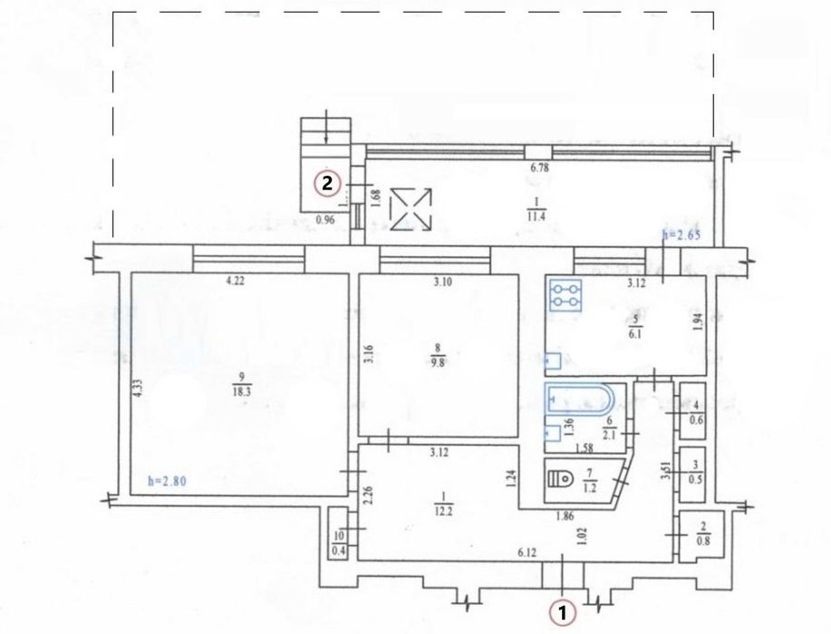 Центр, р-н Березового Скверу, вул. Короленка, пл.63,4 за $57000