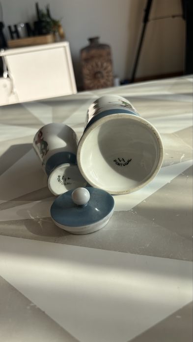 Vista Alegre – Conjunto Vintage Golf | Taça para Ovo + Pote com Tampa