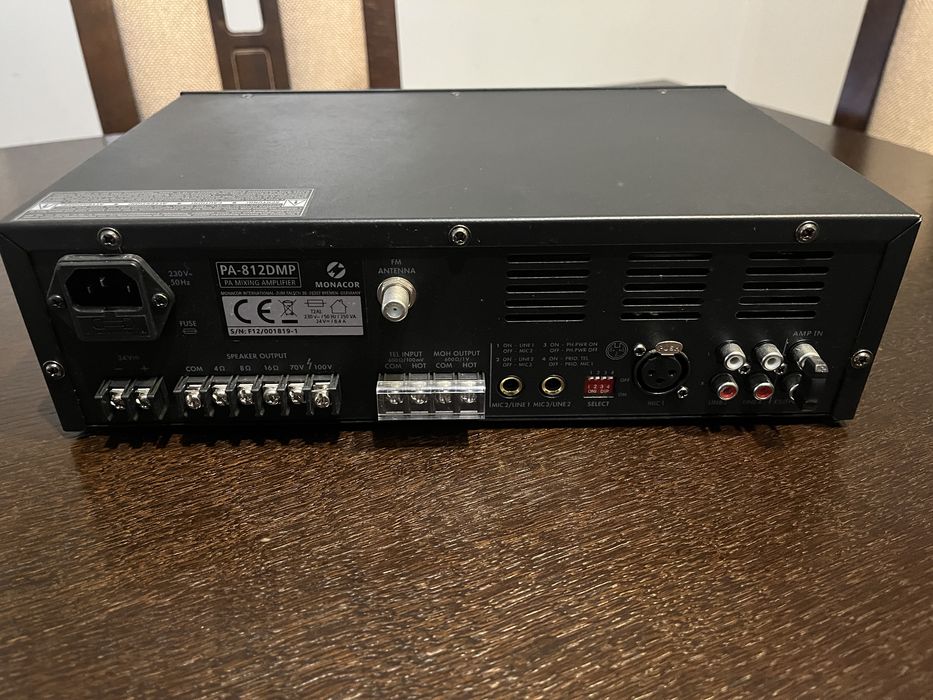 Wzmaciacz PA Monacor PA 812DMP 100v 120W
