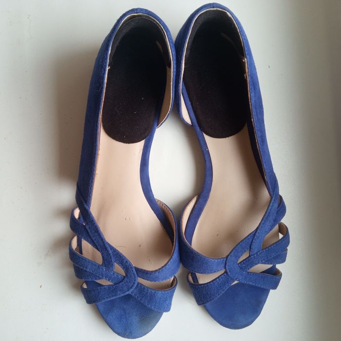 Замшевые босоножки, размер 38 (натуральный, мягкий замш)