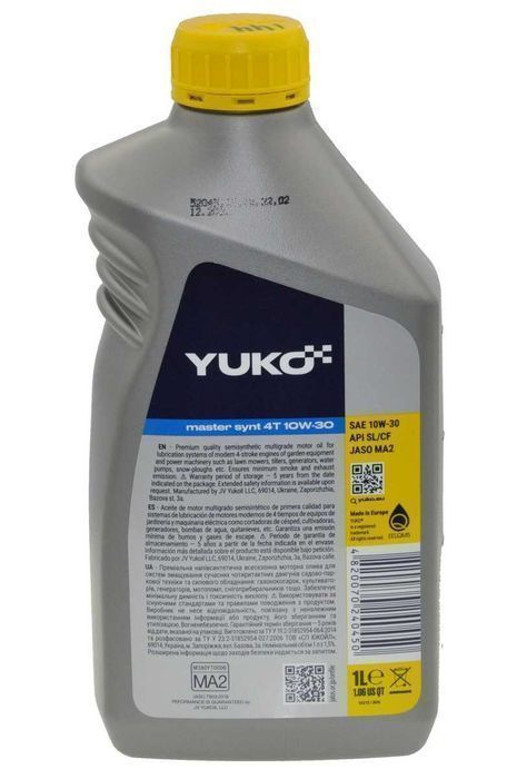 Масло YUKO MASTER SYNT 4T SAE 10W-30 полусинтетика 1л смаз144