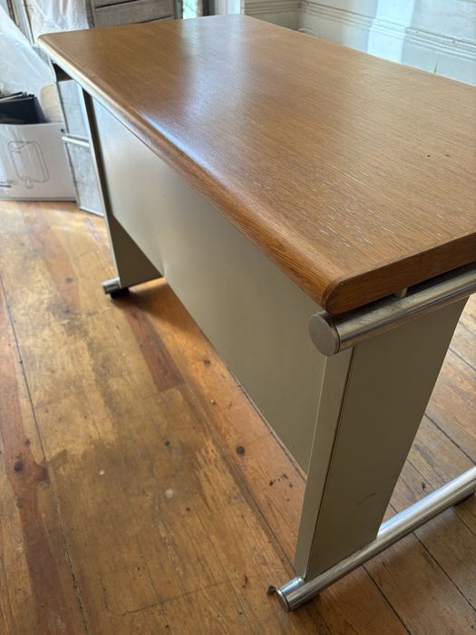 Secretária industrial retro madeira