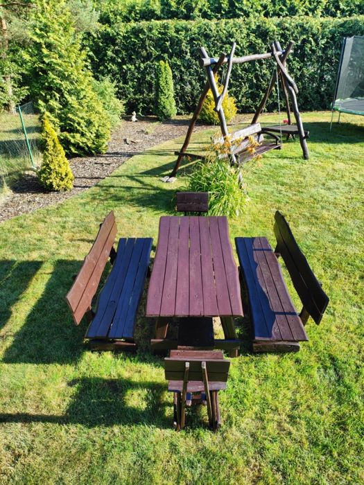 Drewniany zestaw ogrodowy