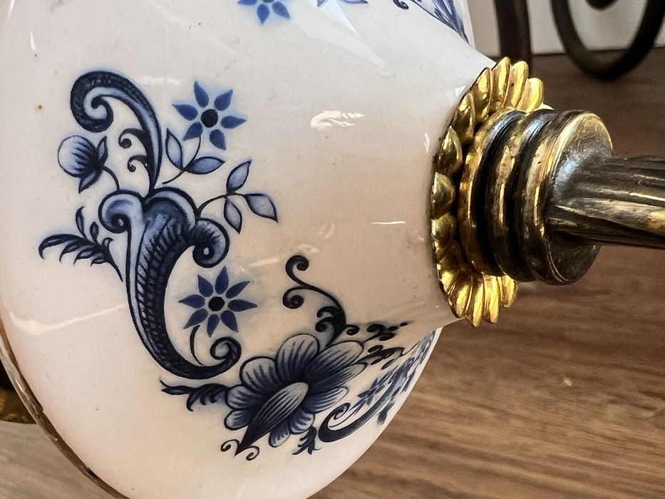 Par Apliques Porcelana Italiana e Latão, anos 40