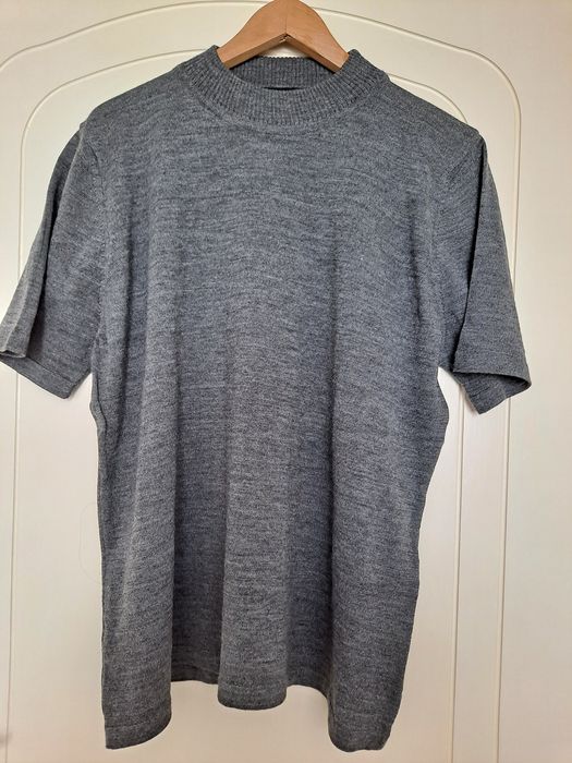 Sweterek z krótkim rękawem szary 2XL