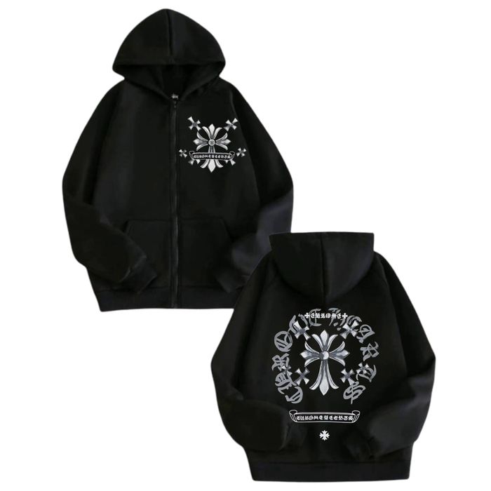 Зип-Худи Chrome Hearts Logo унисекс Хром Хартс с крестами кофта