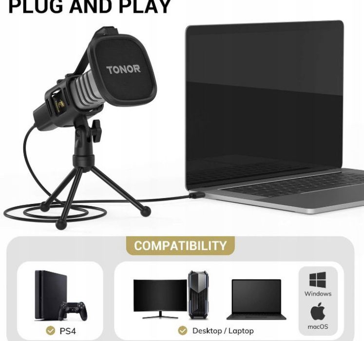 TONOR TC30 Pojemnościowy mikrofon USB
