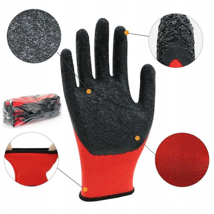Rękawiczki Robocze Rękawice Powlekane Lateksem 1 PARA Rozm. 10 (XL)