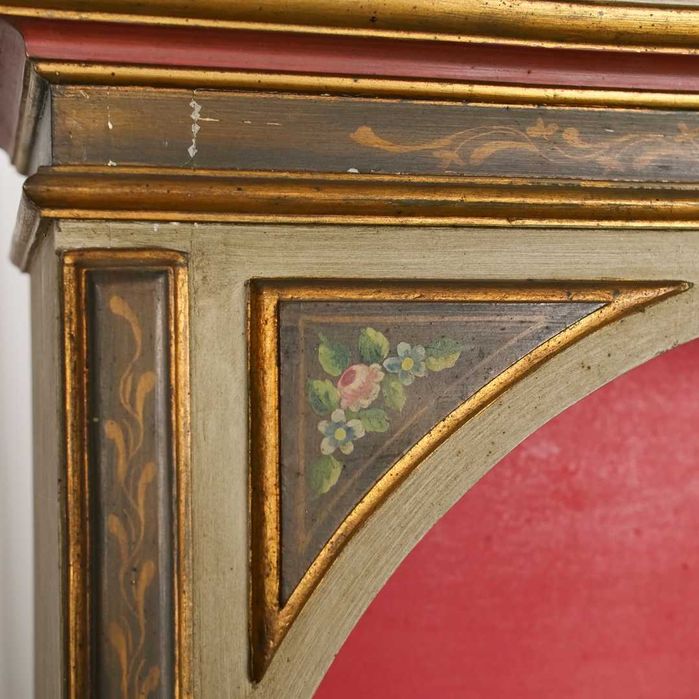 Móvel louceiro rústico em madeira pintada à mão